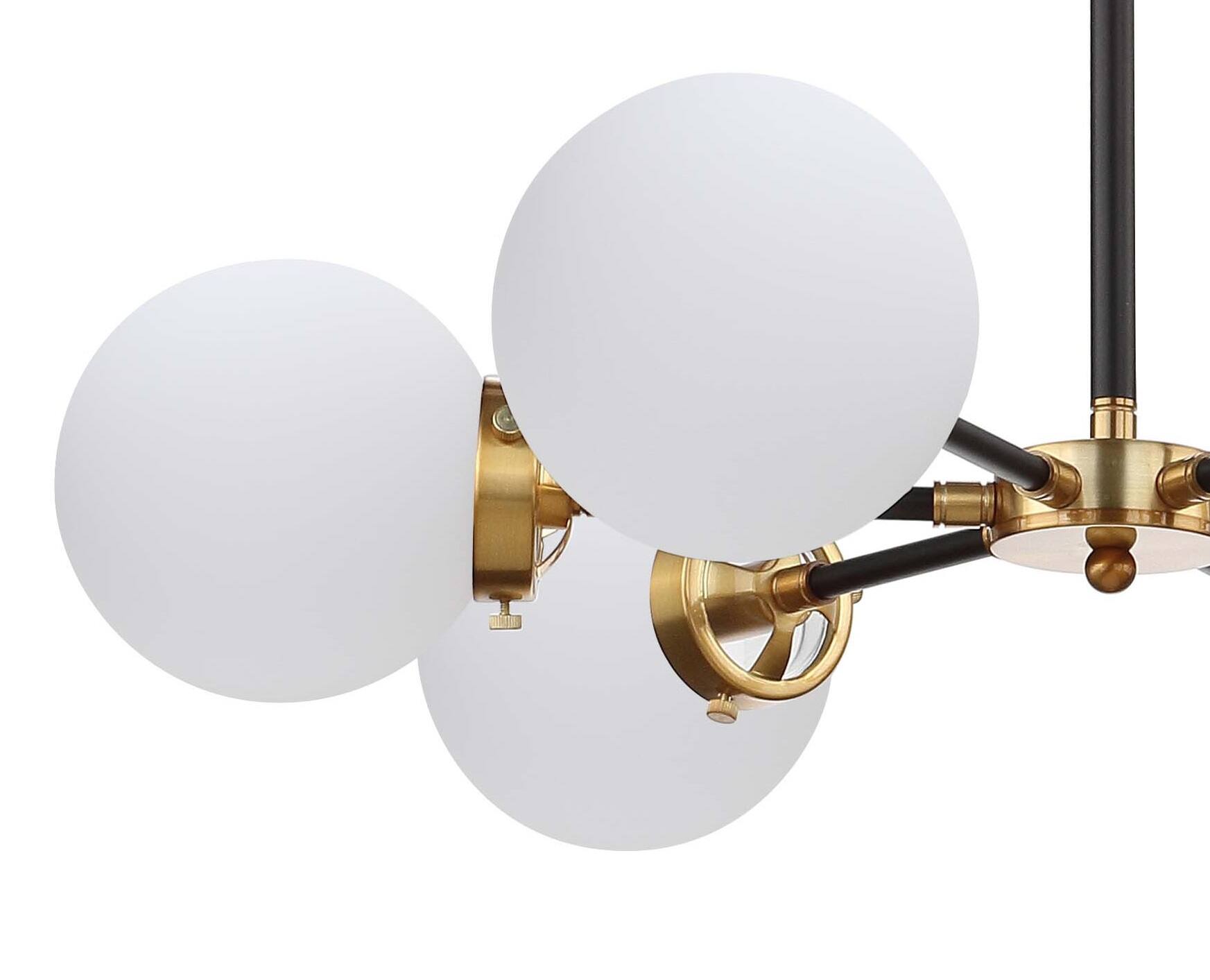 Alt View 4. Jonathan Y - Caleb Adjustable 6-Light 28" Brass Cluster Pendant Brass Gold/Black - Brass Gold/Black.