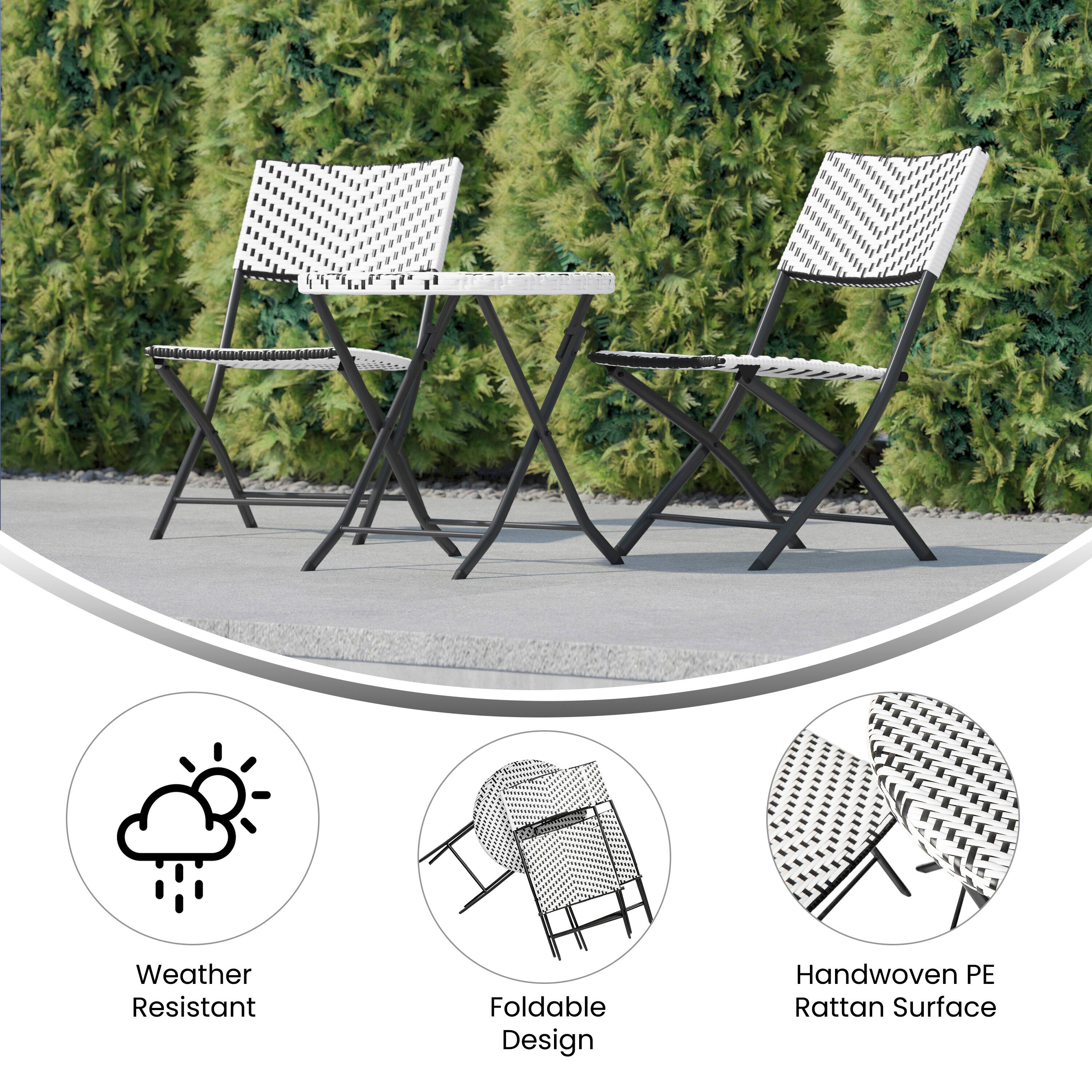 Weather Resistant Foldable Design Handwoven PE Rattan Surface