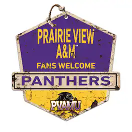 Jardine - Prairie View A&M Panthers 20'' x 20'' Fans Welcome Badge Sign - Purple