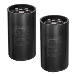 Unique Bargains - 2pcs CD60 Motor Run Capacitor, 189-227uF MFD AC250V, 50-60Hz, for Motor 46x86mm - Black