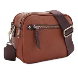DORLUKFU - Small Concealed Carry Camera Crossbody Purse with Wide Shoulder Strap - Brown