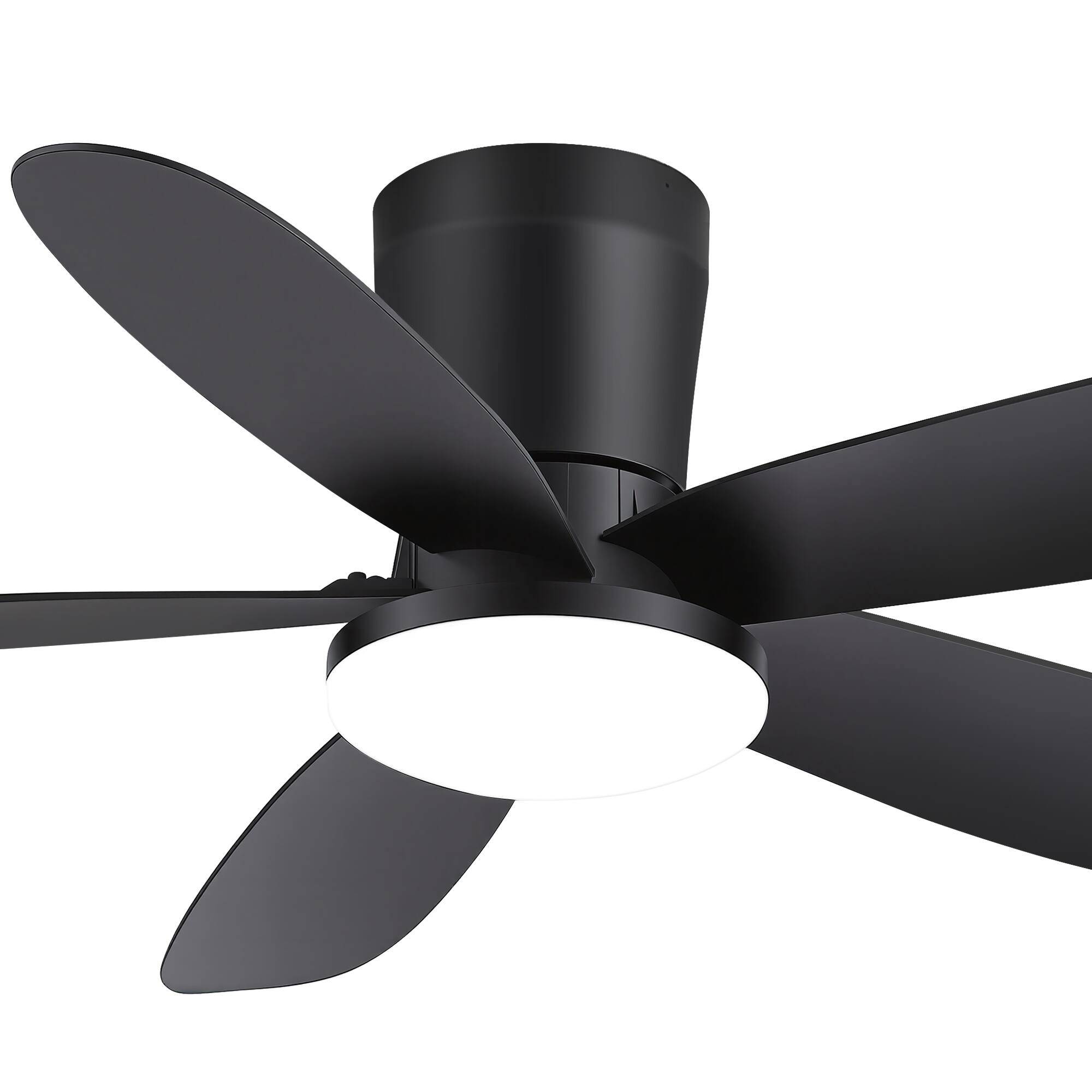 Alt View 9. Breezary - 42-Inch Modern Ceiling Fan with Acrylic Shade, Dimmable LED Light, 3 CCT, 6-Speed Remote, Timer, Flush Mount, ABS Blades - 42-Inch Black Ceiling Fan.