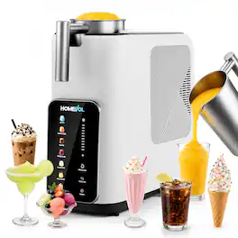 Homevol - Slushie Machine, 7-in-1 Frozen Drink & Ice Cream Maker, No Pre-Freezing Compressor, Milkshake & Smoothie Machine - White