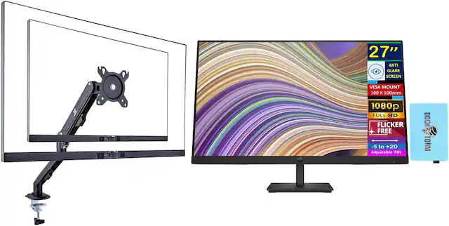 27" Anti Glare Screen
VESA Mount 100 x 100mm
1080p Full HD
Flicker Free
-5 to +20 Adjustable Tilt
Dock Torm
