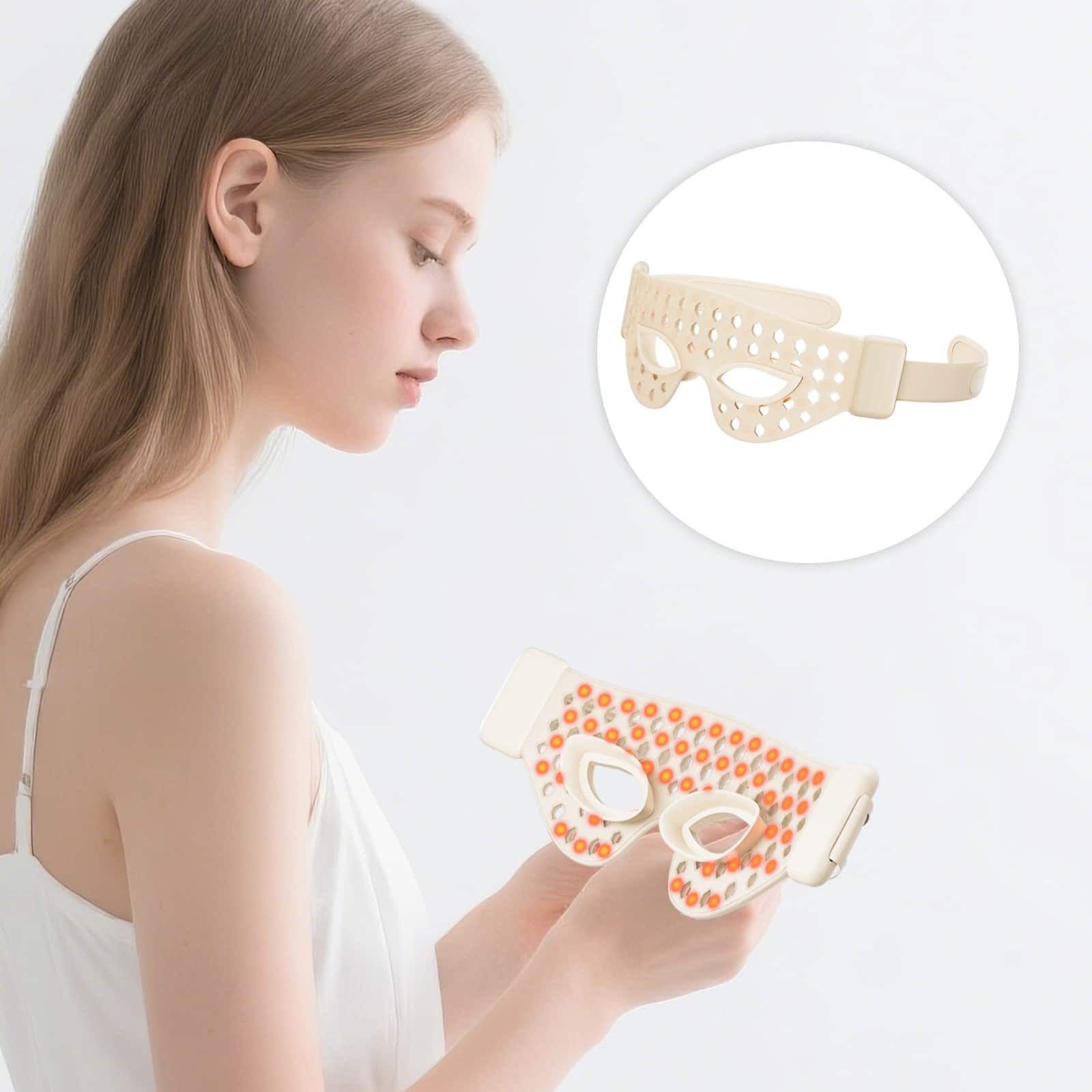 Alt View 4. Numiere - Feather Anti-Aging Skincare LED Eye Mask - Nude.