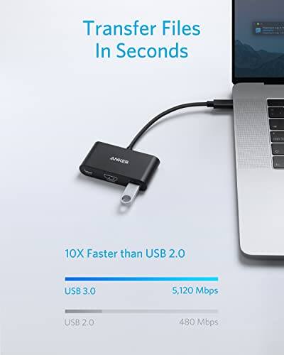 Transfer Files In Seconds  
ANKER 10X Faster than USB 2.0  
USB 3.0: 5,120 Mbps  
USB 2.0: 480 Mbps
