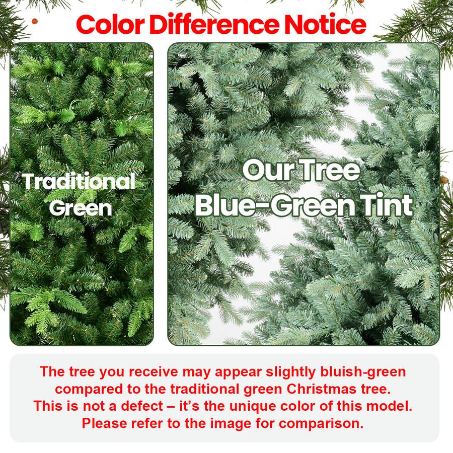 BreeBe 6FT Blue Green Tint PE/PVC Christmas Tree 1390 Tips Blue,Green ...