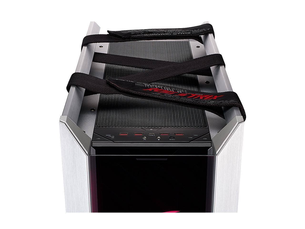 Alt View 2. ASUS - rog strix helios gx601 white edition rgb mid tower atx gaming pc case - White.