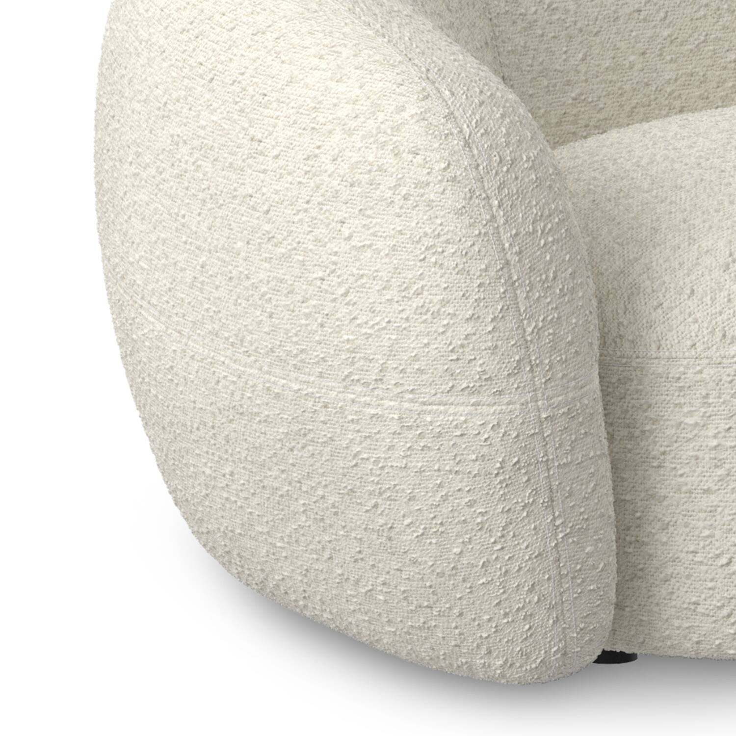 Alt View 4. Simpli Home - Sherri 89 inch Wide Contemporary Sofa in Vanilla Cream Boucle Performance Fabric - Vanilla Cream.