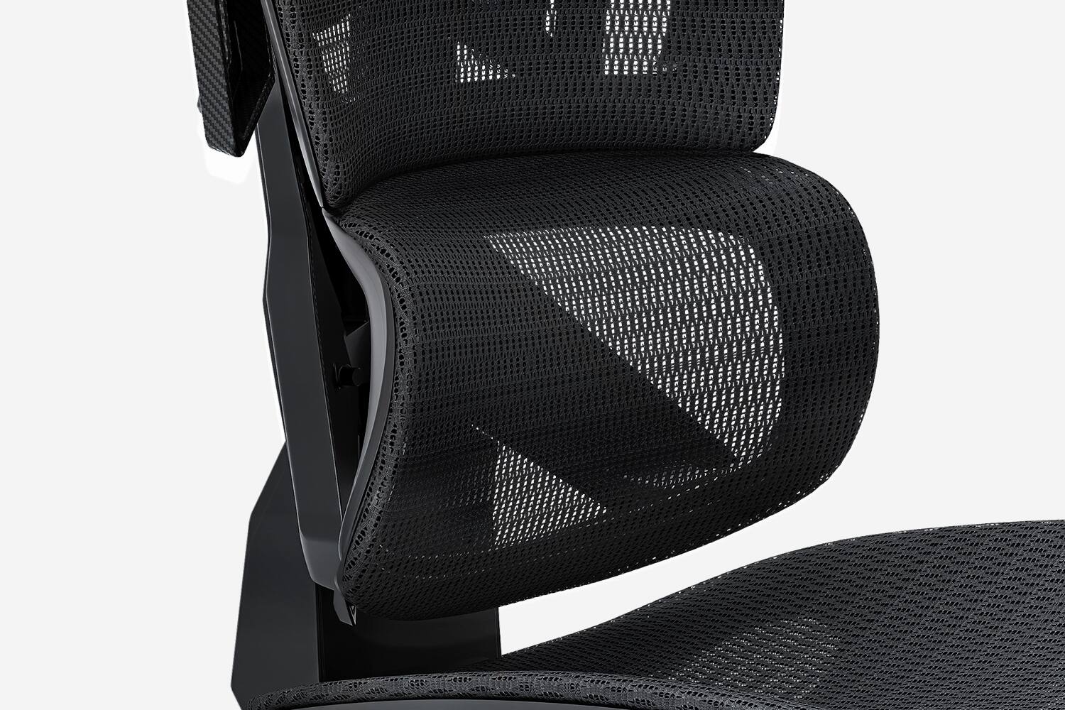 Back. AndaSeat - X-Air Mesh Office Gaming Chair with Dynamic Lumbar Support, 3D Headrest, 4D Armrests & Adjustable Recline - Space Black.