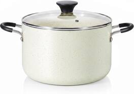 Cook N Home - 6 Quart Non Stick Stock Pot with Lid Color - Cream