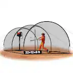 Front. VEVOR - Baseball Batting Cage, 22.2x12.1x7.9 FT Freestanding Portable Batting Cage, Hitting Cages with 4-Ply Knotless Polyester - Black.
