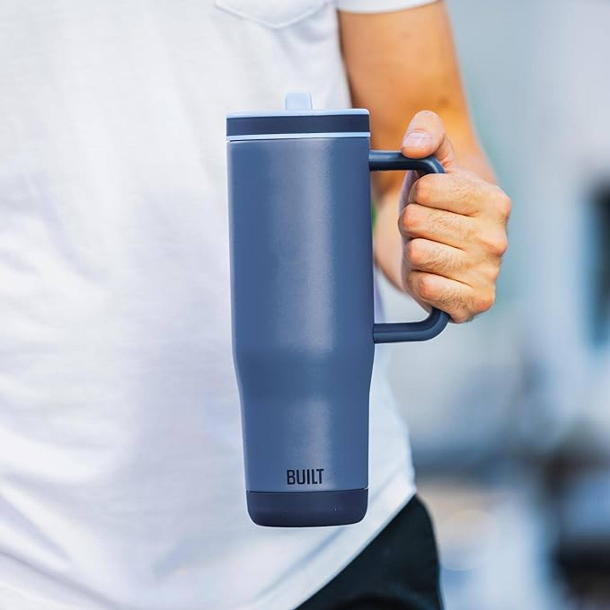 Alt View 2. Built - Built Cascade 40 oz Flip Straw Tumbler - Pacific Blue - Pacific Blue.