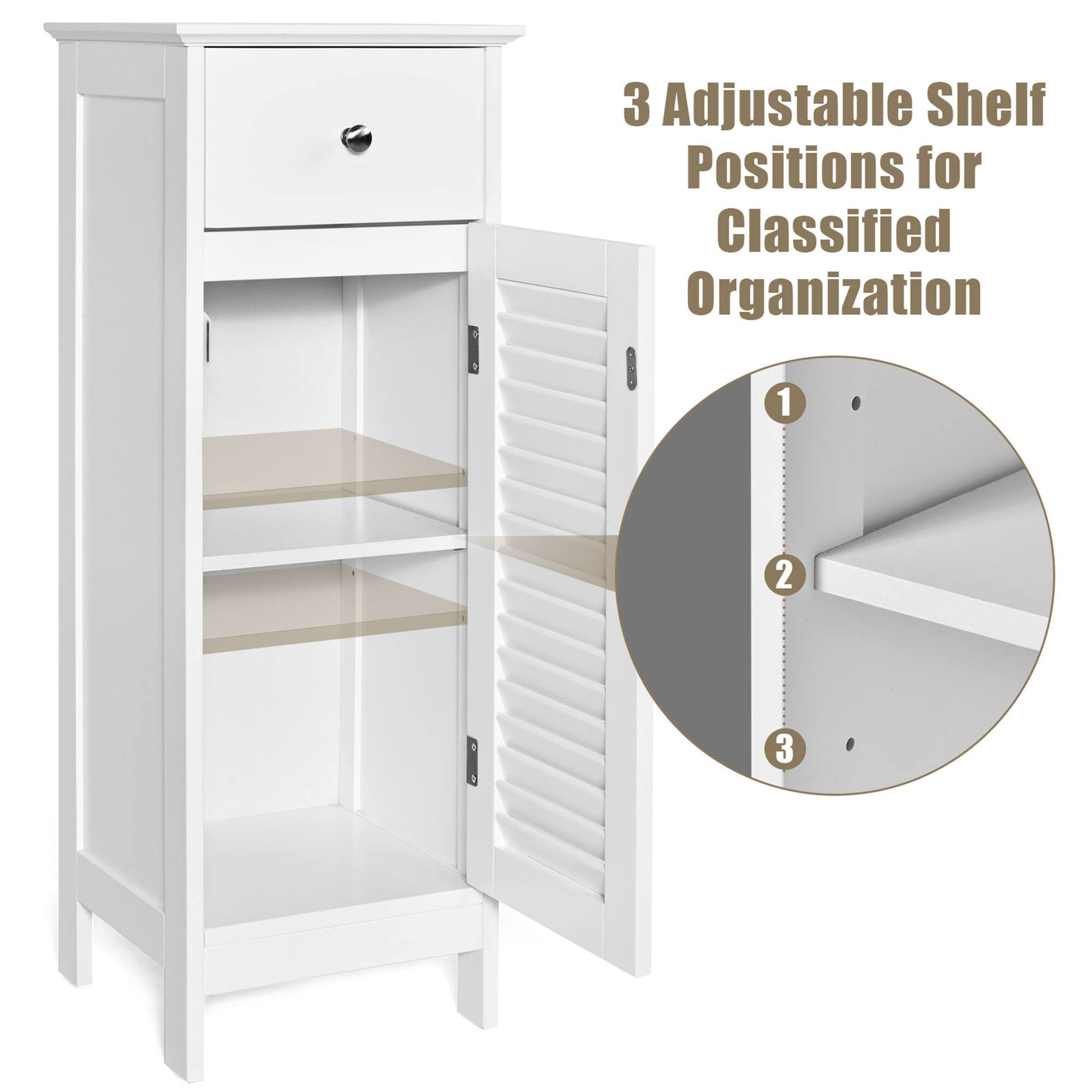 3 Adjustable Shelf Positions for Classified Organization 1 2 3