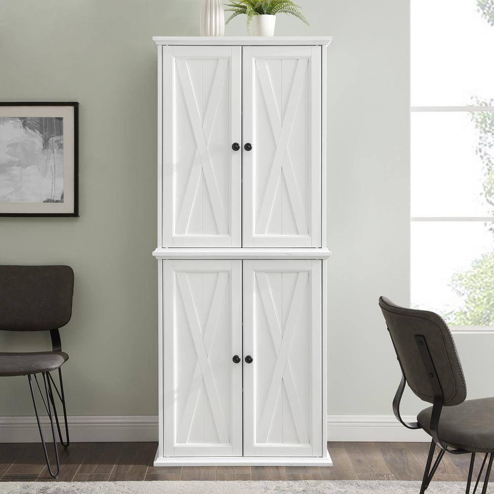 Alt View 7. Crosley Furniture - Clifton Tall Kitchen Storage Pantry - 2 Stackable Pantries - Distressed White.