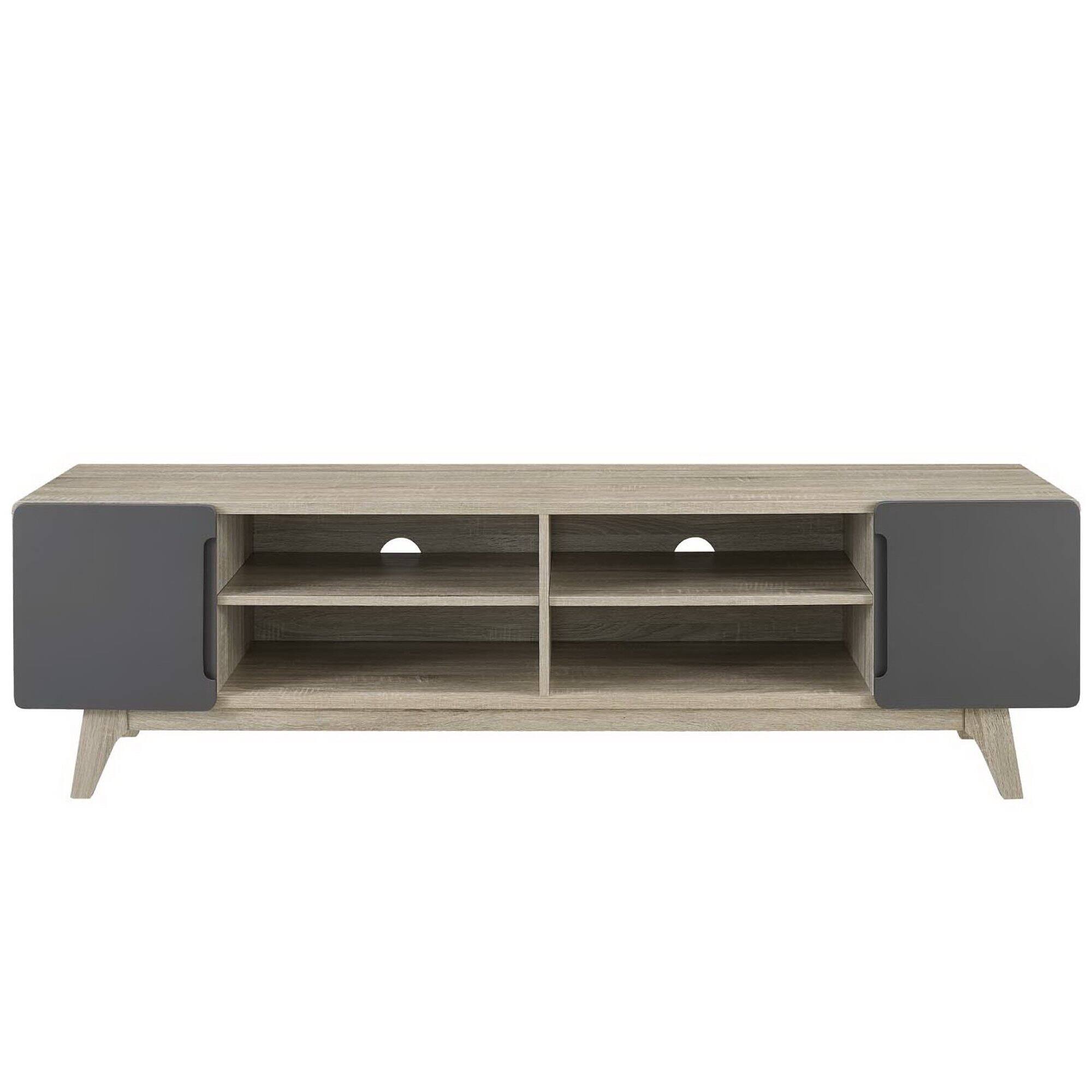 Alt View 1. Modway - Tread 70" Media Console TV Stand by Modway - Natural Gray.