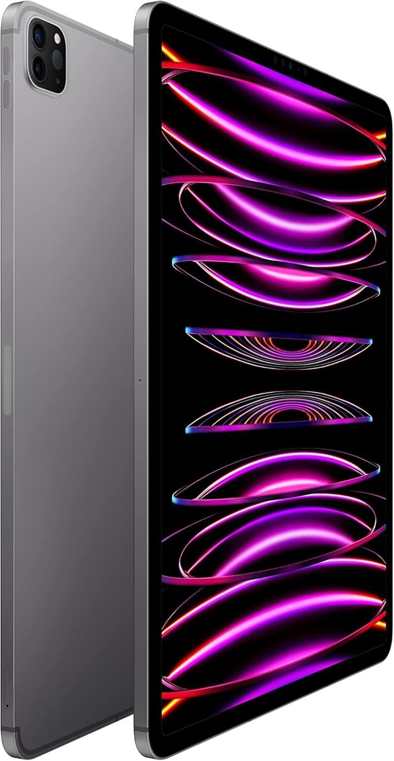 Angle. Apple - iPad Pro 12.9" (6th Gen) (WiFi + Cellular Unlocked) 256GB - Space Gray.
