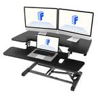 Front. FlexiSpot - FlexiSpot M7 Series 35"W Manual Adjustable Standing Desk Converter, Black - Black.