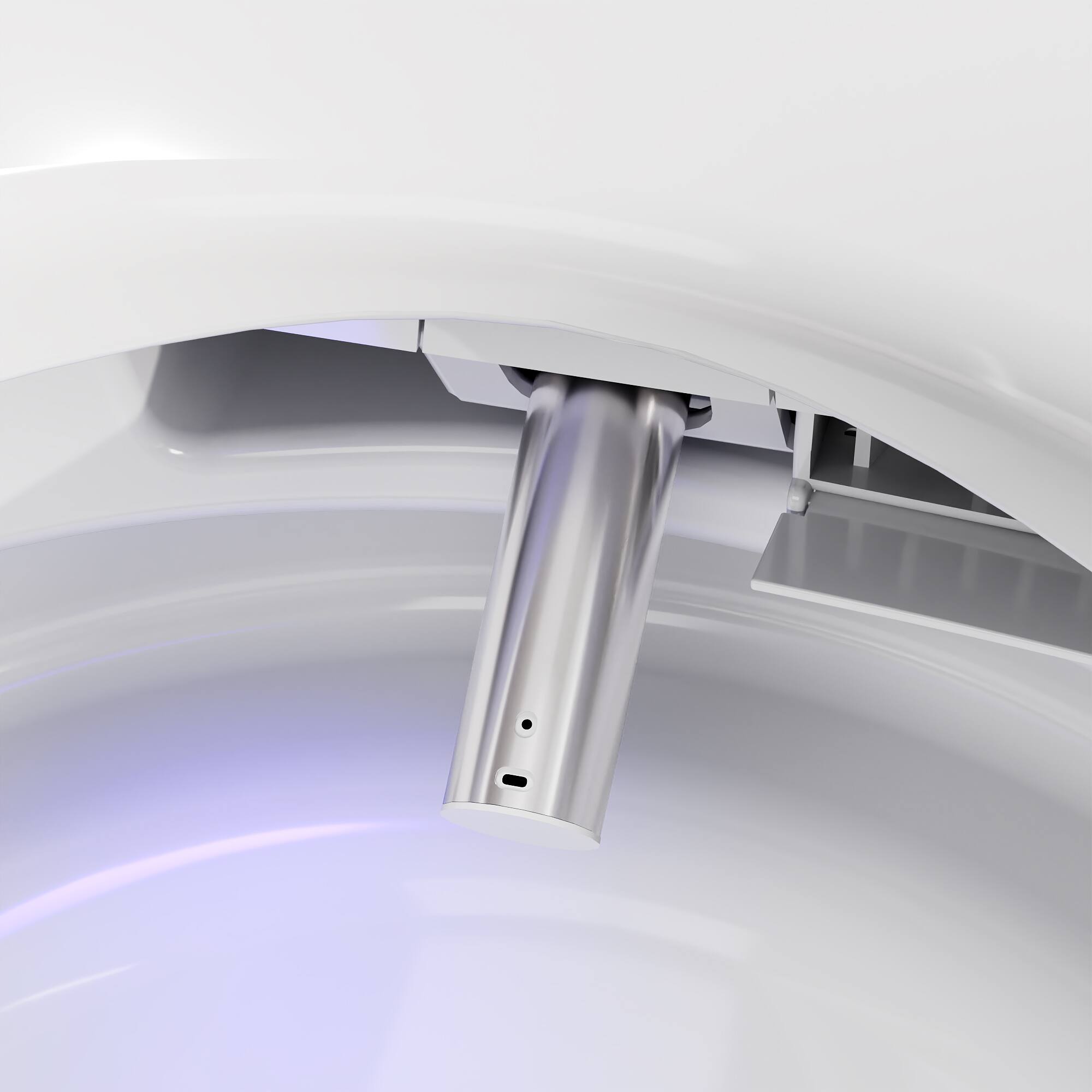 Alt View 8. Famapy - Touchless Smart Toilet with Auto Open/Close & Flush UV-C Sterilized Nozzle, Heated Seat, Dryer - White.