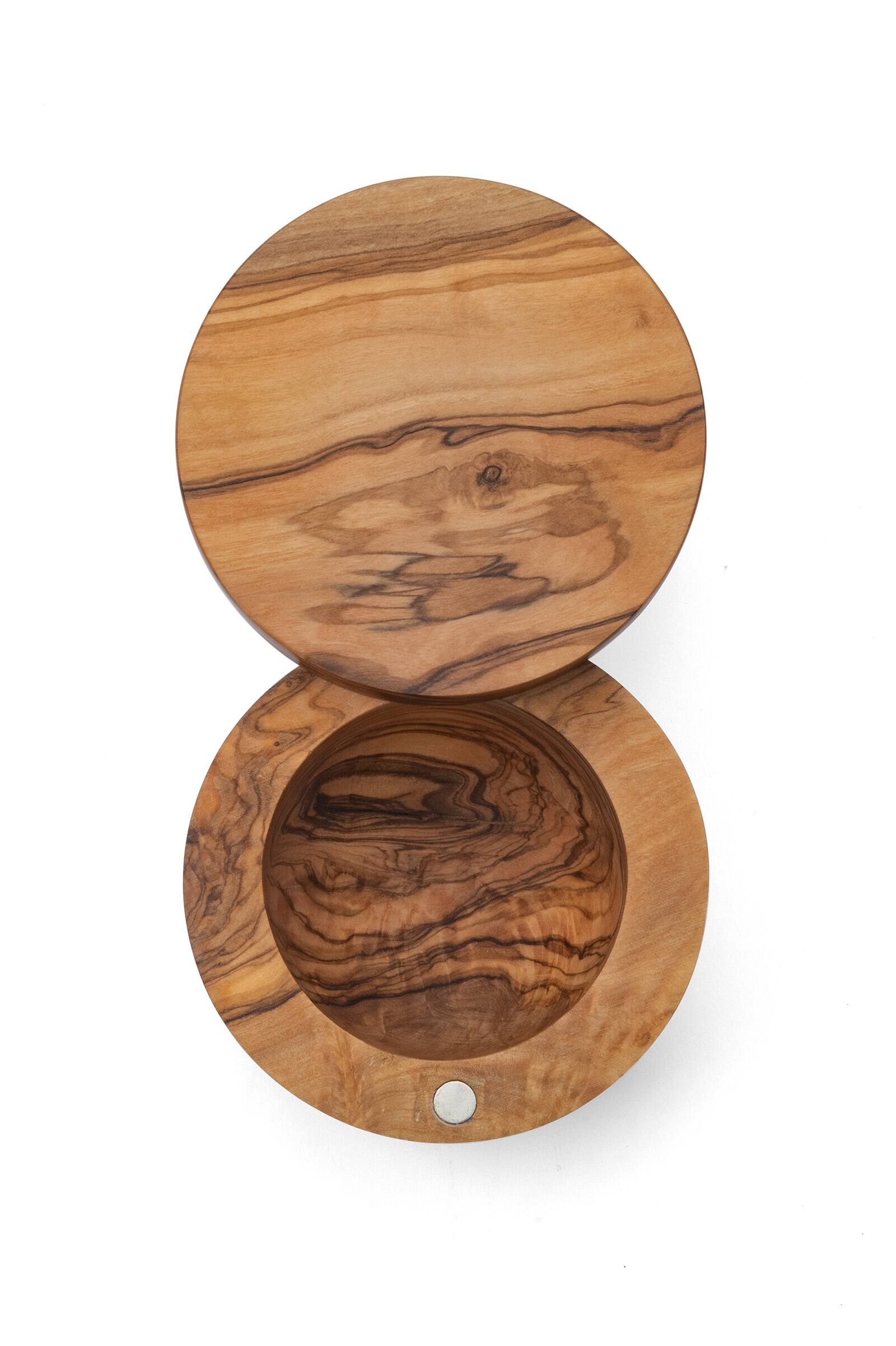 Alt View 5. Berard - France Olive Wood Salt Keeper - Brown.