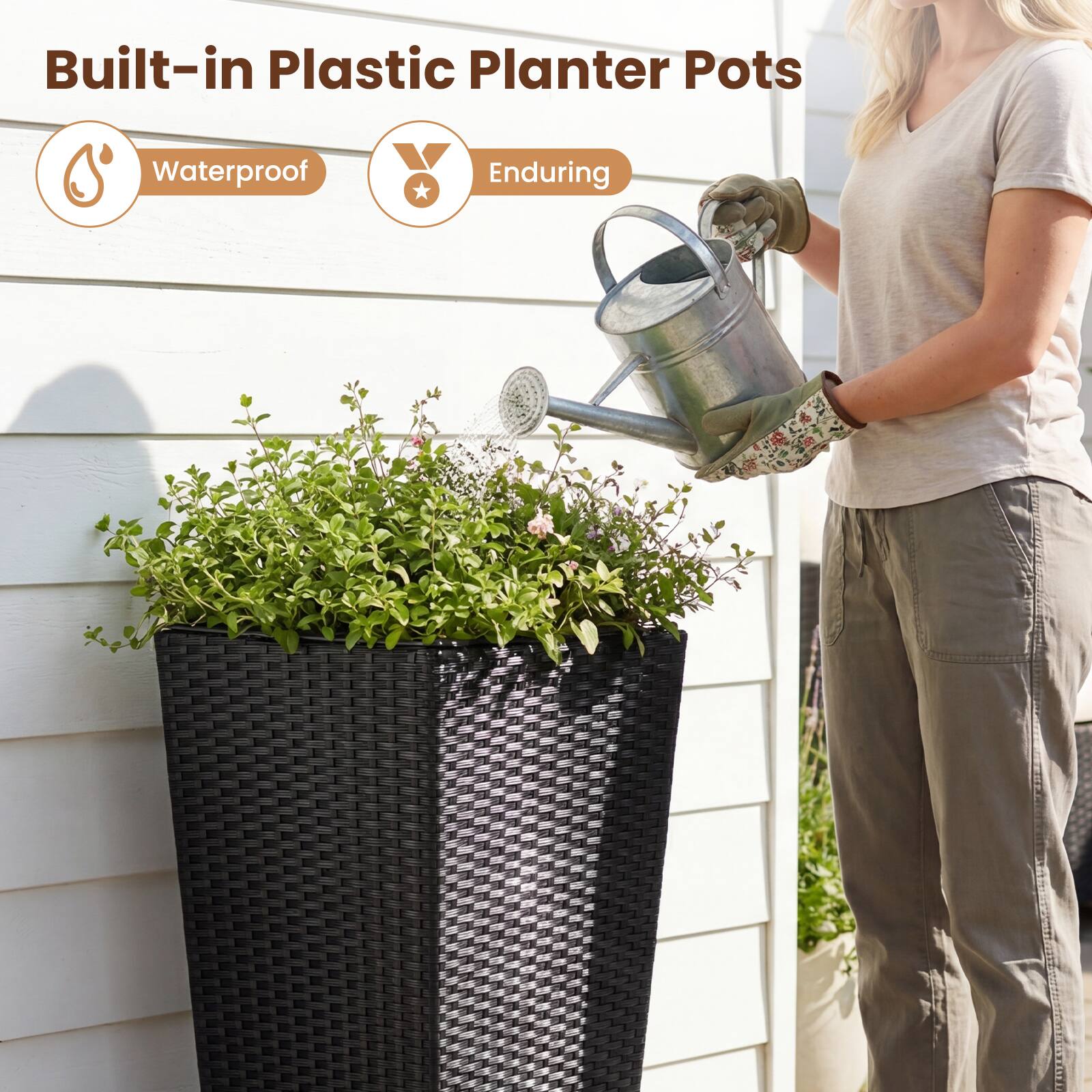 Built-in Plastic Planter Pots

- Waterproof
- Enduring