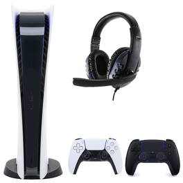 PS5 Digital Console with Extra Black Dualsense Controller and Universal Headset - PlayStation 5