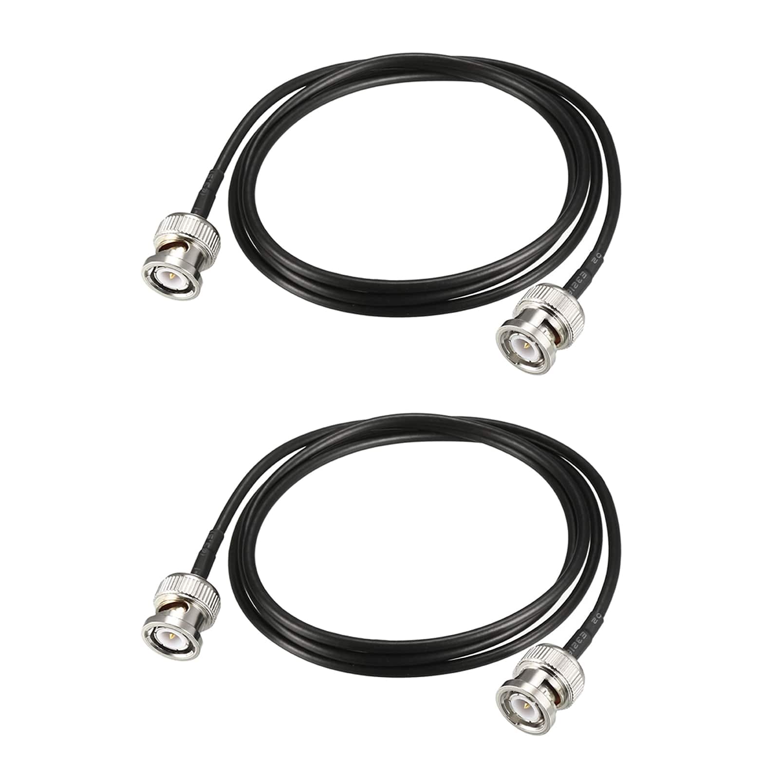 Unique Bargains - BNC Male to Male Coaxial Jumper Cable 50 Ohm 2.6 Feet RG174 2pcs - Black