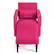 Alt View 18. Costway - Modern Berber Fleece Sofa Chair with Ottoman and Waist Pillow - Rose Red.