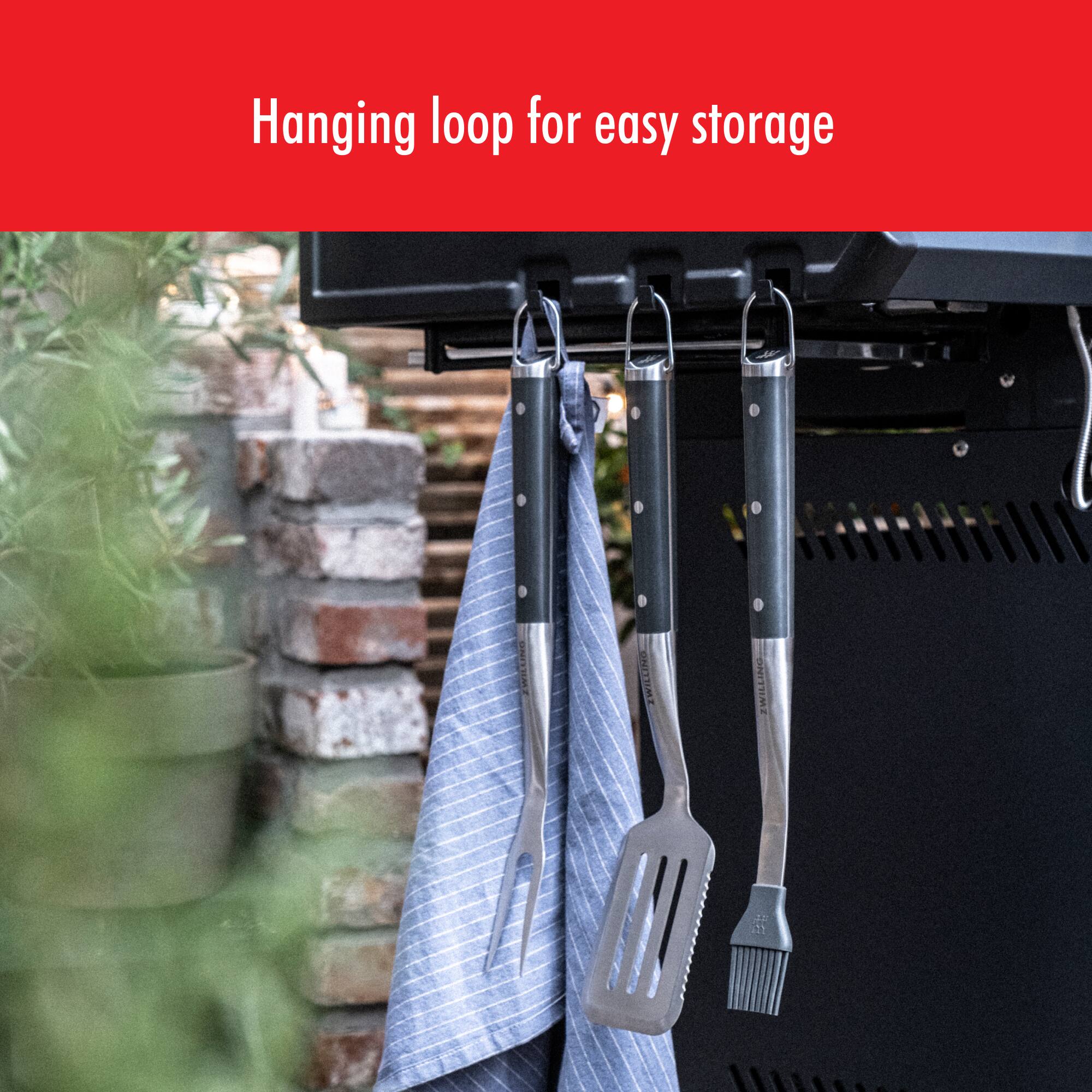 Hanging loop for easy storage