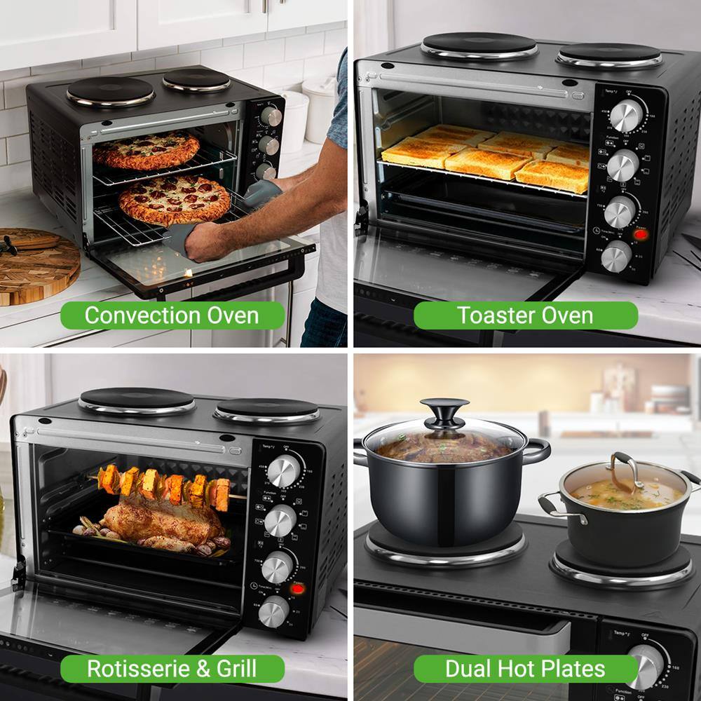 Convection Oven  
Toaster Oven  
Rotisserie & Grill  
Dual Hot Plates