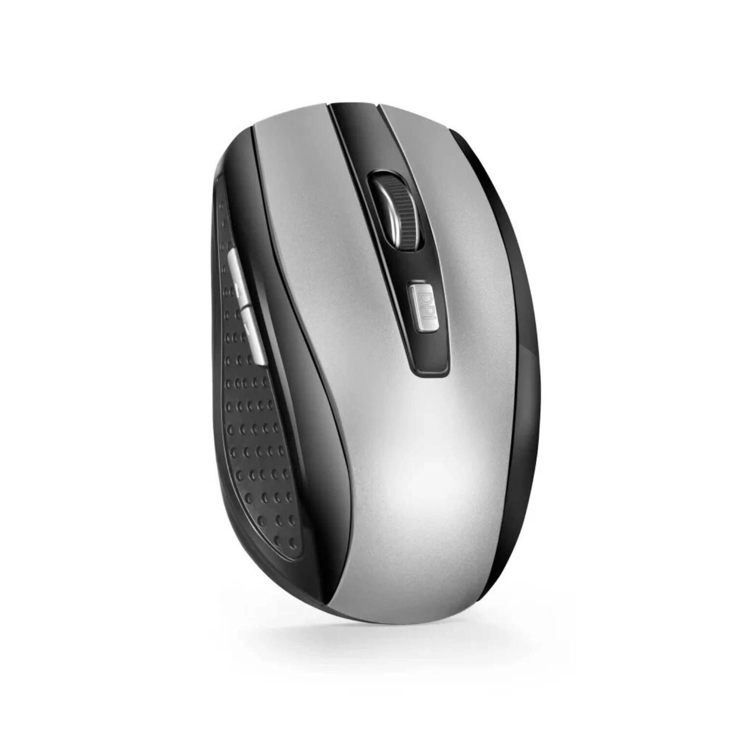 Angle. Stock Preferred - 2.4GHz Wireless Optical Mouse with USB Receiver Silver - Silver.