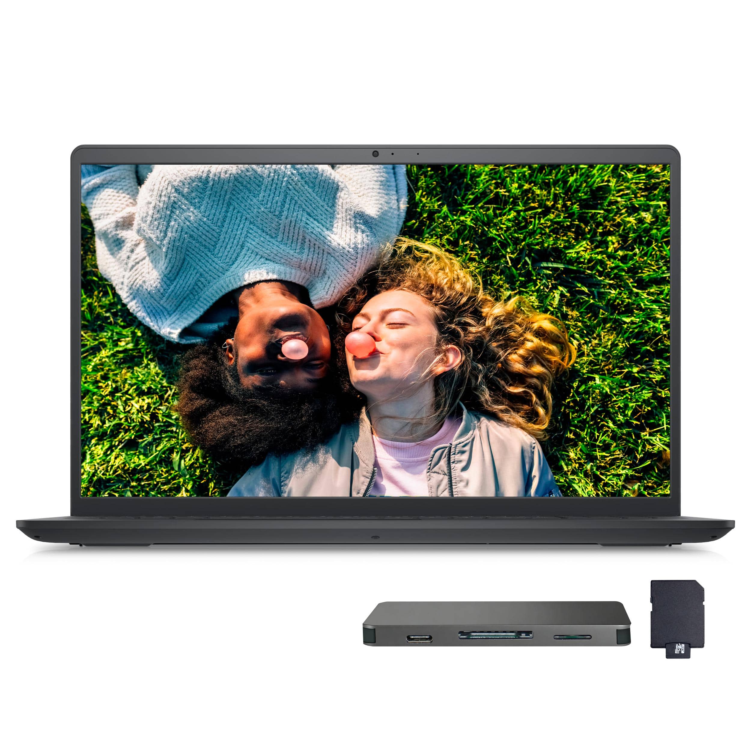 Front. Dell - Dell Inspiron 15.6" FHD Touchscreen Laptop,Intel i5-1334U,16GB RAM,512GB SSD+160GB Dock Set,Windows 11,Black - Black.