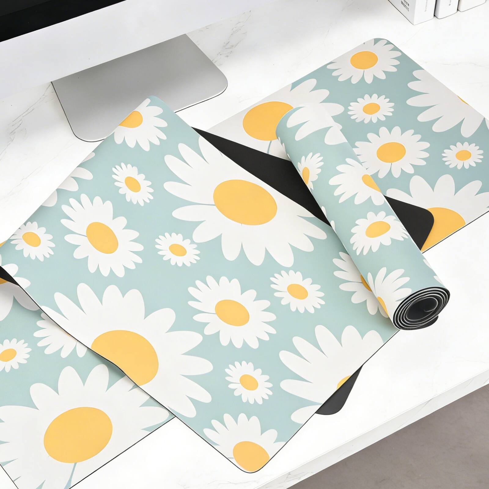 Alt View 3. Unique Bargains - Floral Desk Pad, 27.6x11.8 Inch Mouse Pad, Non-Slip, Waterproof, Soft, for Computer/Laptop Keyboard - Multicolor.