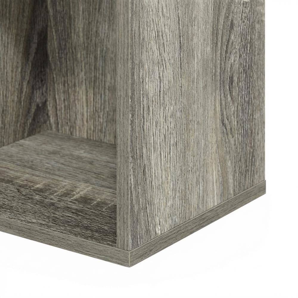 Alt View 2. FurniFact - Reversible 7-Cube Storage Shelf In French Oak Finish With Open Design - French Oak.