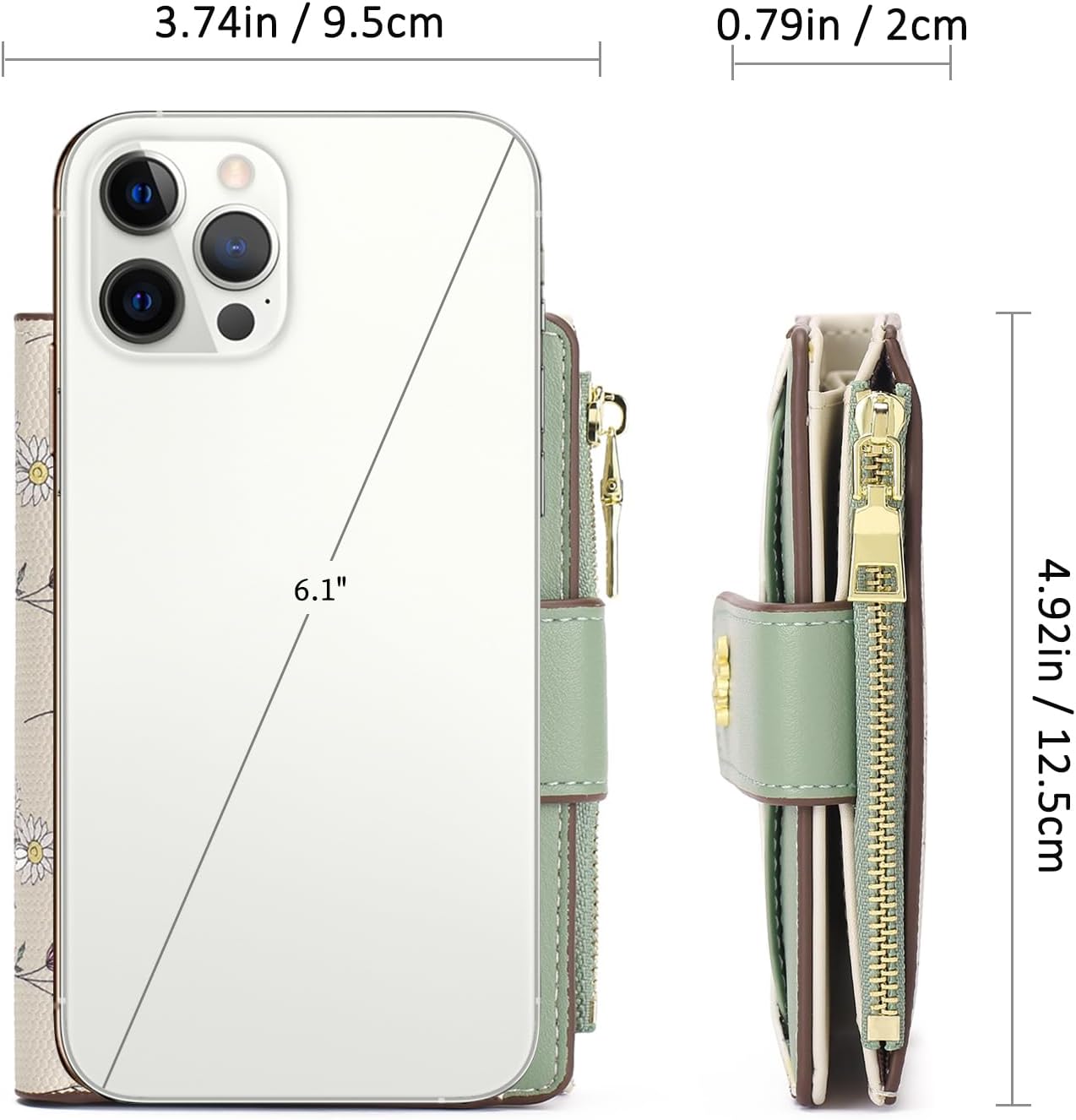 3.74in / 9.5cm  
0.79in / 2cm  
6.1"  
4.92in / 12.5cm