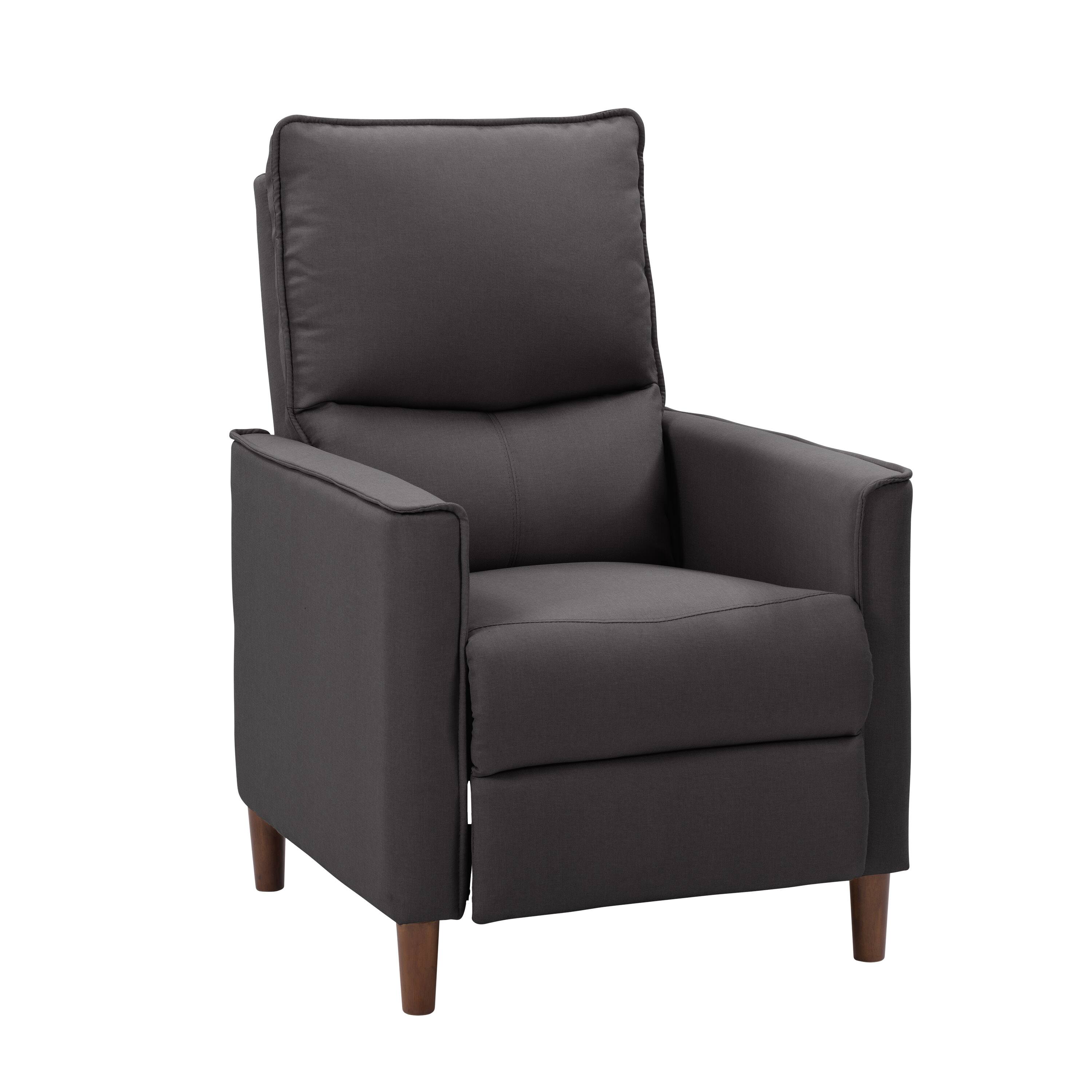 Angle. CorLiving - Alder Manual Fabric Recliner - Dark Grey.