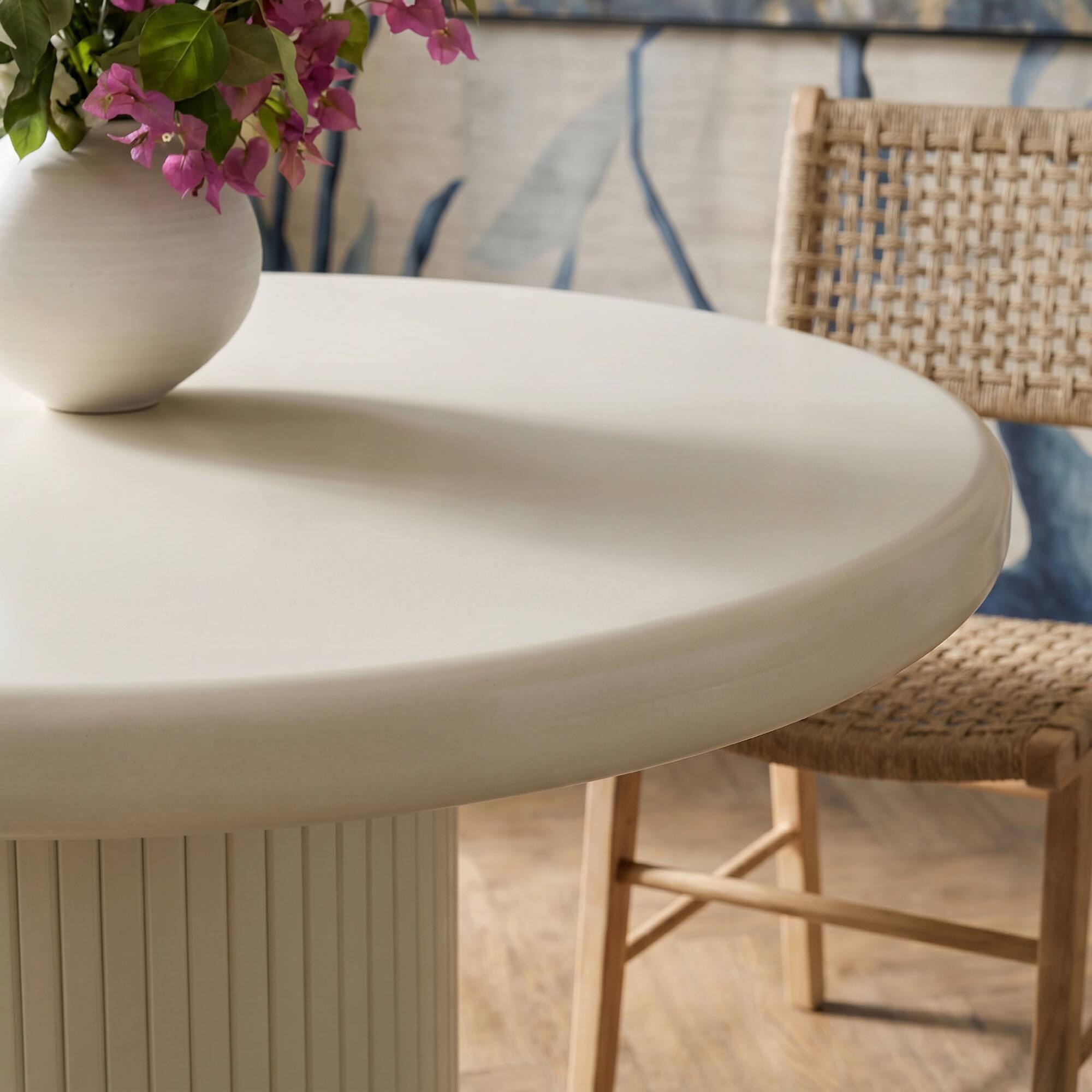 Alt View 2. Modway - Belmonte 45 Inch Painted Wood Round Pedestal Dining Table by Modway - Putty.
