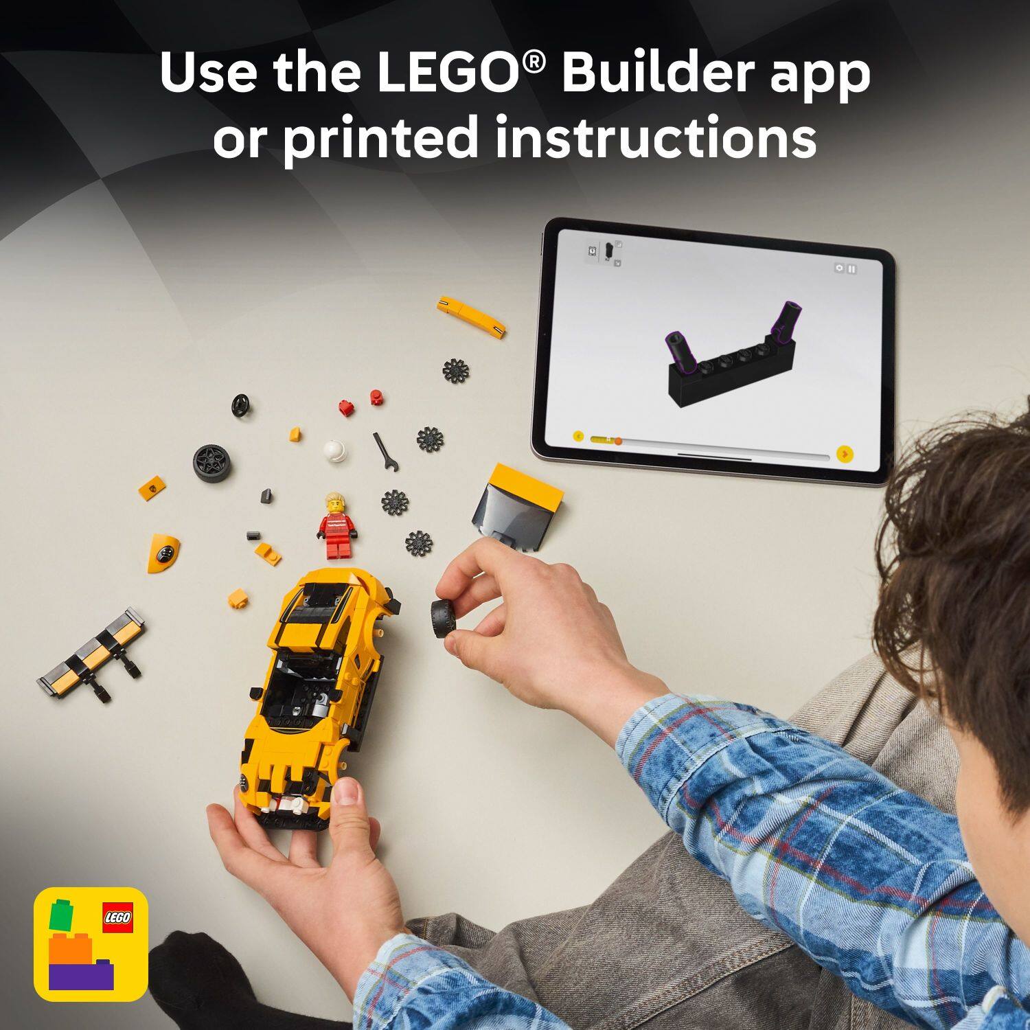 Use the LEGO Builder app or printed instructions