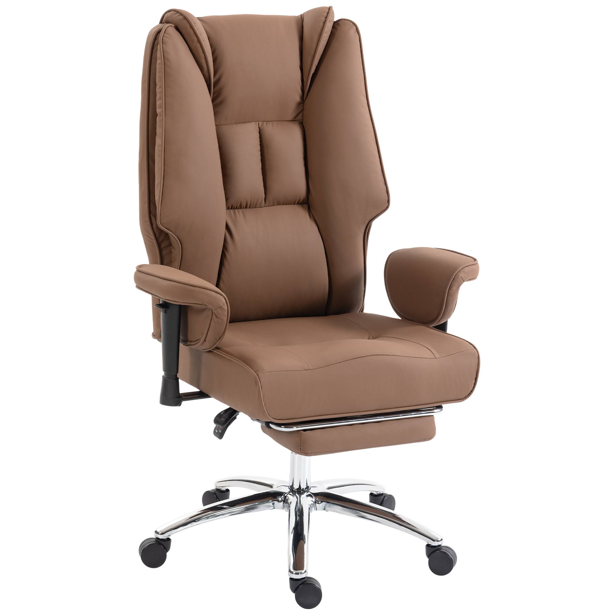 Homcom - Office Chair, High Back Reclining Desk Chair with Adjustable Armrests - Brown price history on PriceWatchPro
