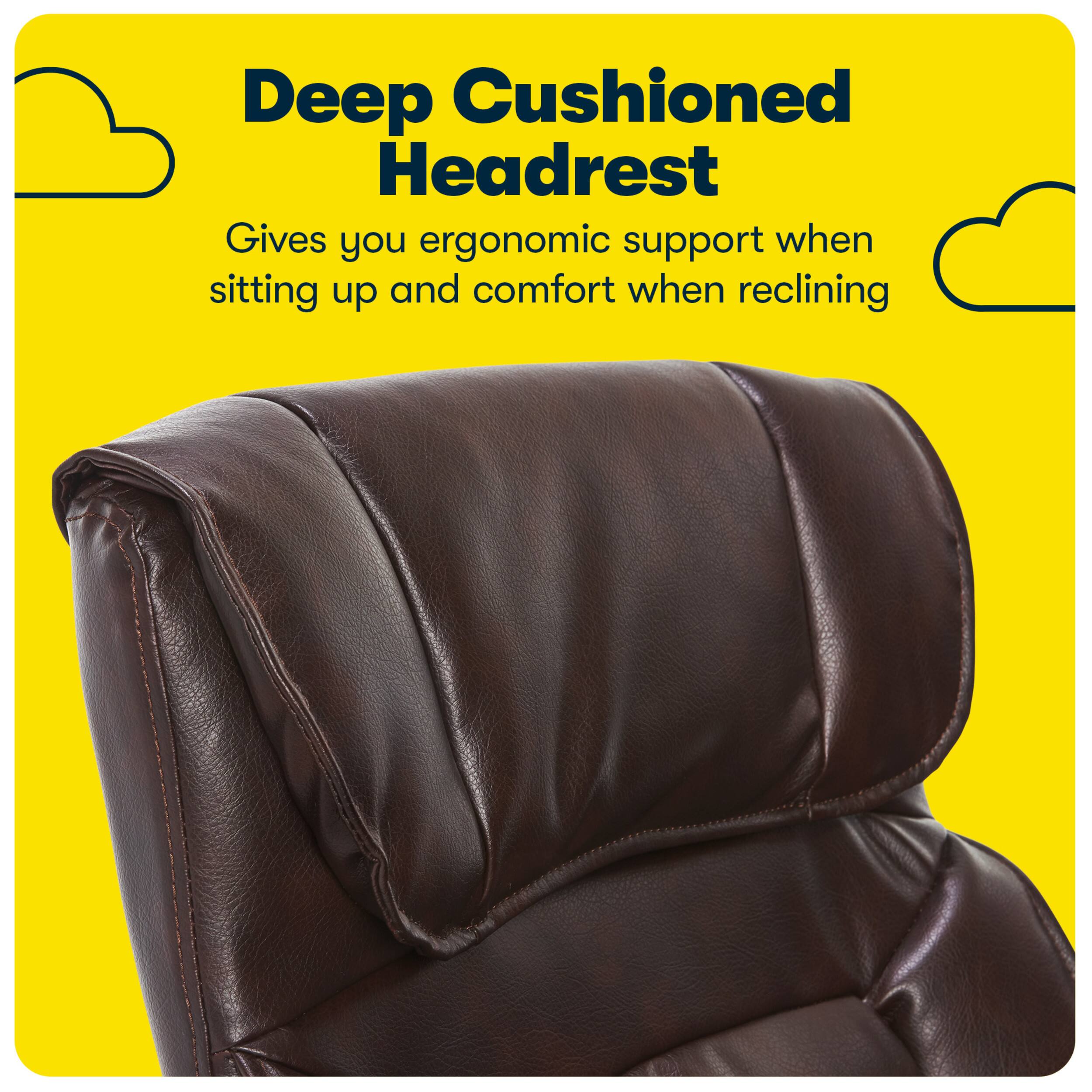 Alt View 13. Serta - Hannah Upholstered Executive Office Chair with Headrest Pillow - Smooth Bonded Leather - Biscuit.