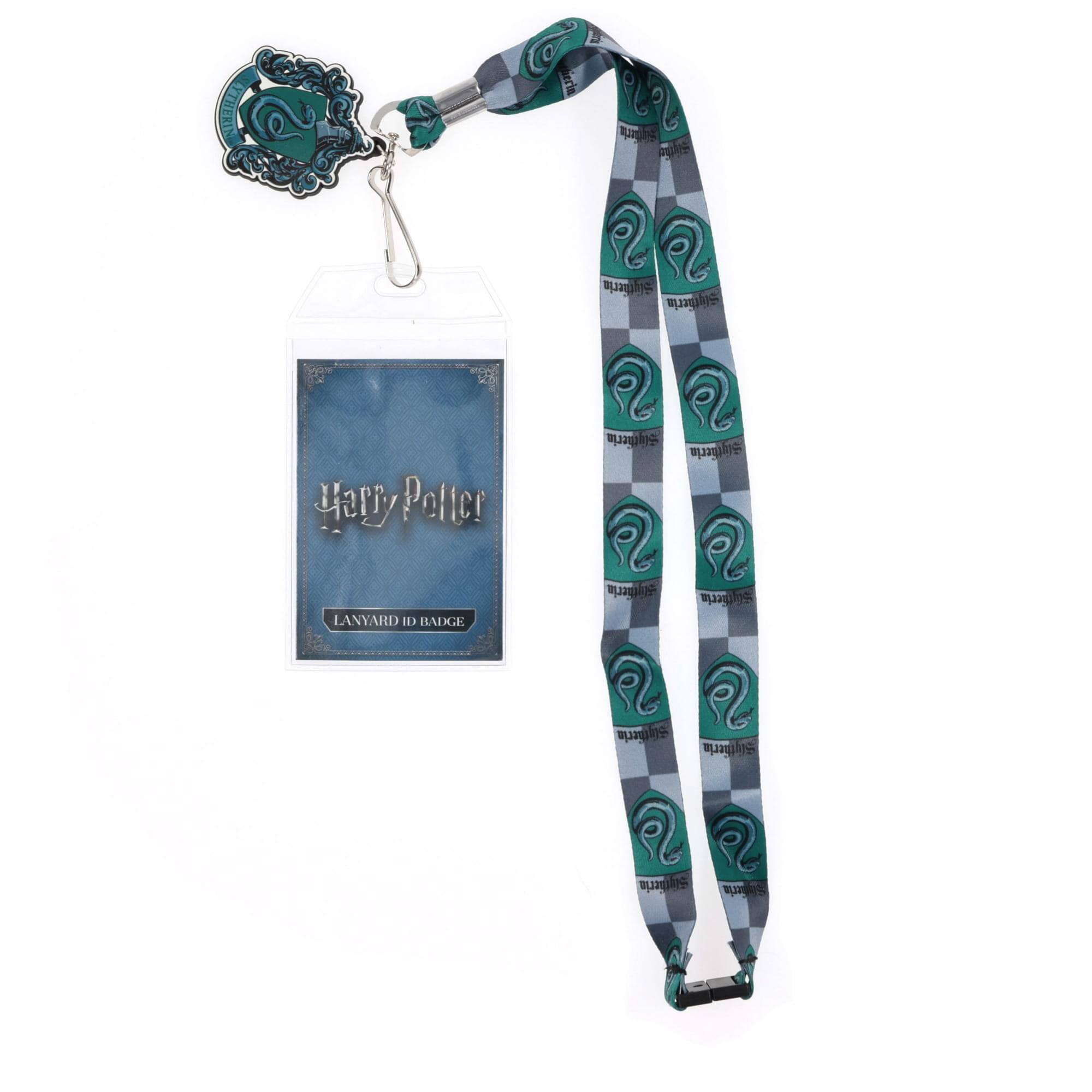 Silver Buffalo - Harry Potter Slytherin 22-Inch Lanyard With ID Badge Holder and Crest Charm - Green
