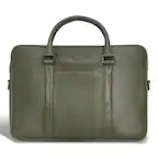 Front. Champs - Onyx Leather Slim Laptop Briefcase - Khaki.