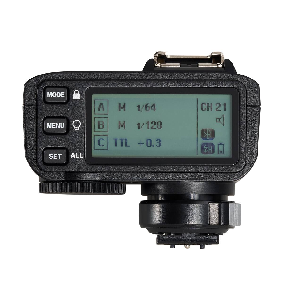 MODE MENU SET ALL  
A M 1/64  
B M 1/128  
C TTL +0.3  
CH 21