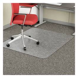 Deflecto - EconoMat Occasional Use Chair Mat for Flat Pile Carpeted Floors, Rectangular, 46" x 60", Ships Rolled - Clear