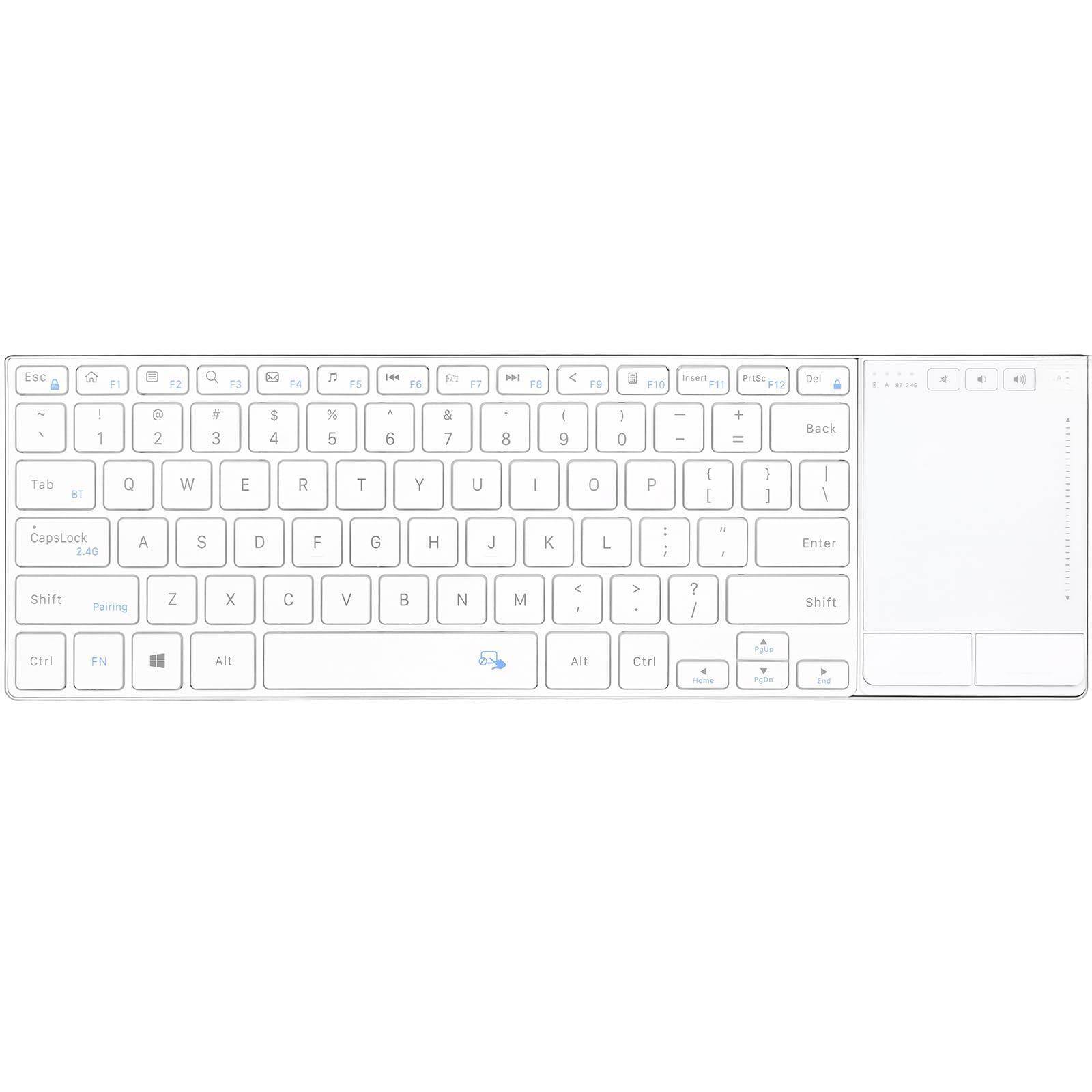Cedar Assembly - Wireless Keyboardbt 5.1 Aluminium Alloy Portable With Touchpad For Computer Pc Tablet Ipad Android Tv Box - K22S-White
