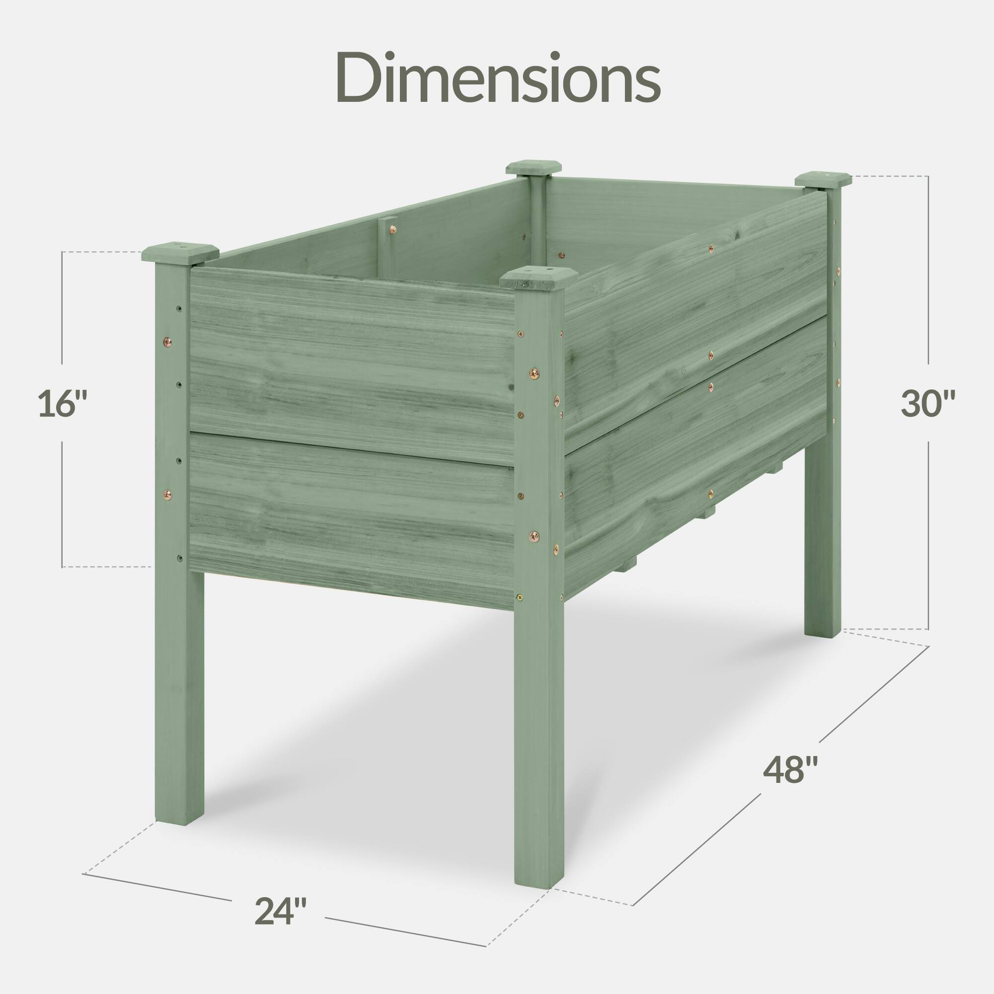 Dimensions: 16" x 30" x 48" x 24"