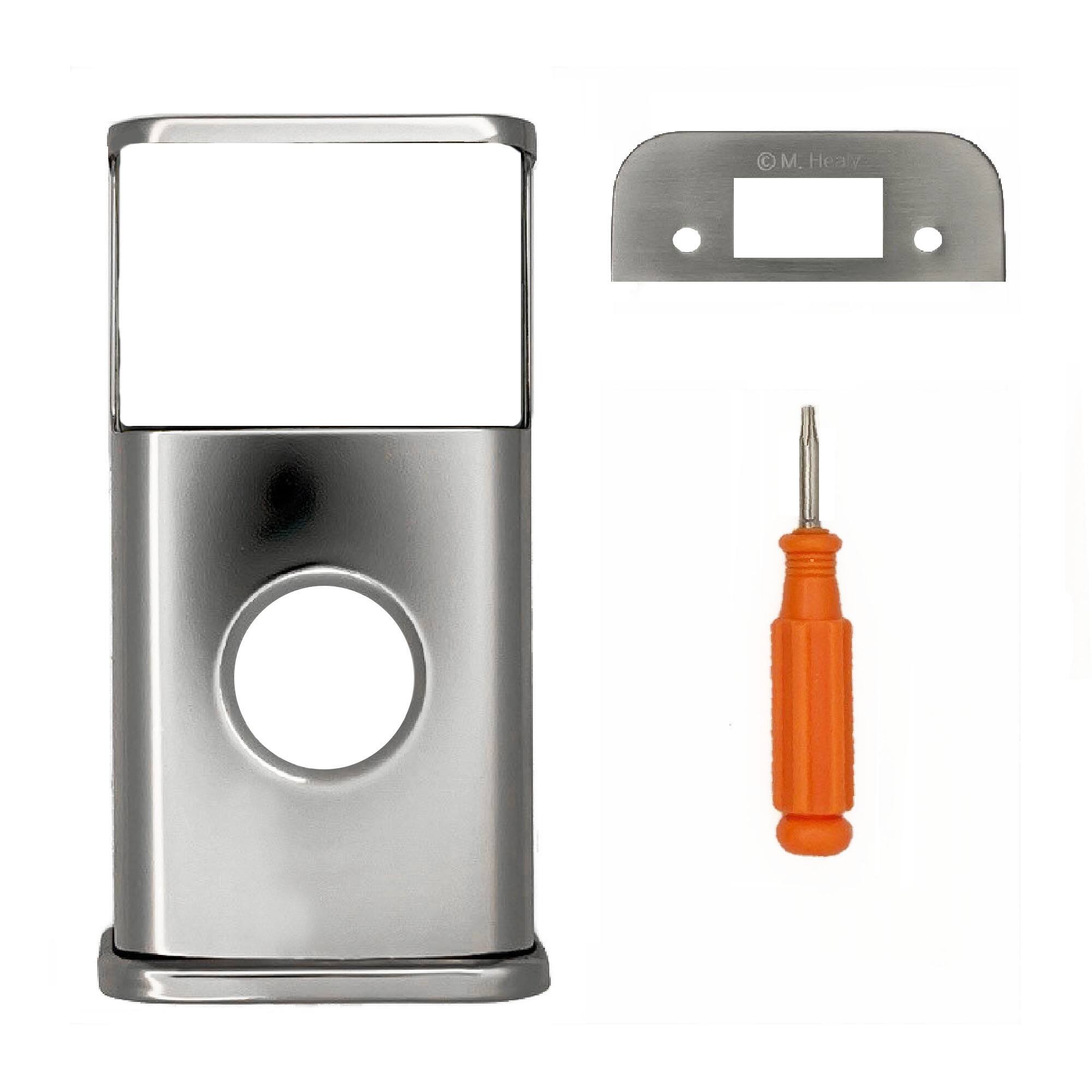 Back. Michael Healy - Traditional Video Doorbell Cover (Ring 2nd Gen) - Polished Nickel Silver.