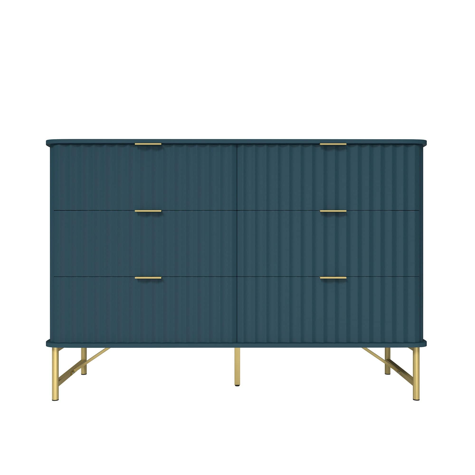 Boyel Living - Modern 6 Drawer Accent Cabinet with Metal Legs - Green