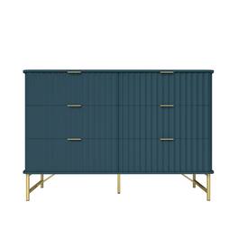 Boyel Living - Modern 6 Drawer Accent Cabinet with Metal Legs - Green