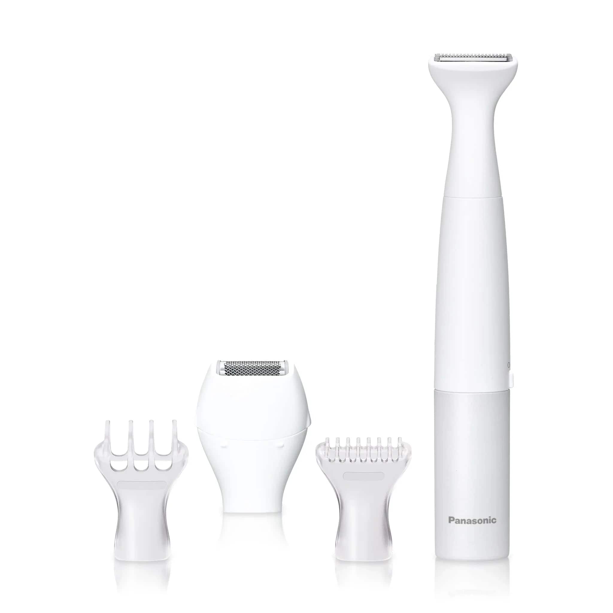 Panasonic - Bikini Trimmer, Extra-Wide Head, Updated Foils with 4 Attachments - White